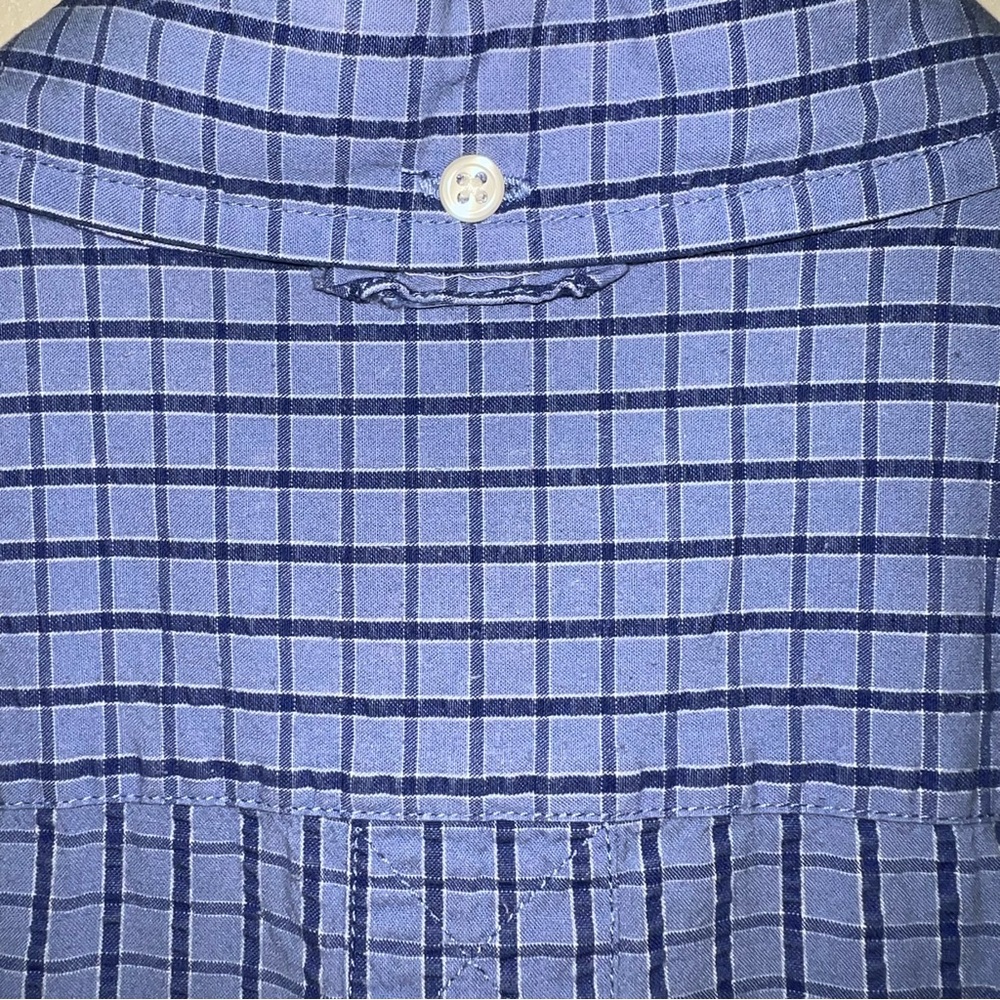 Eddie Bauer Men’s Small Blue Seersucker Checkered Short Sleeve Shirt - Picture 5 of 6